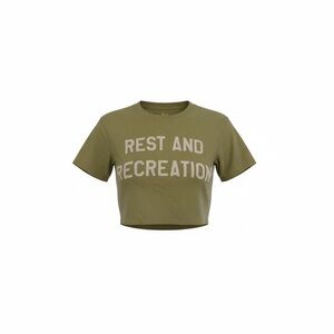 Duvin Women’s Rest and Recreation Cropped Shirt- M- Green/White